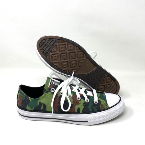 Converse Women's Size 670523F CTAS OX Green Camo Print Canvas Low Top Sneakers - Picture 5 of 7
